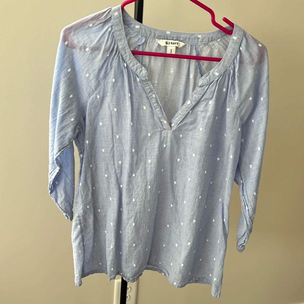 Linen blue blouse